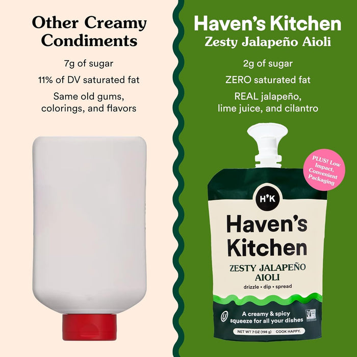 Haven's Kitchen Aioli Sauce Zesty Jalapeno Aioli 7 OZ