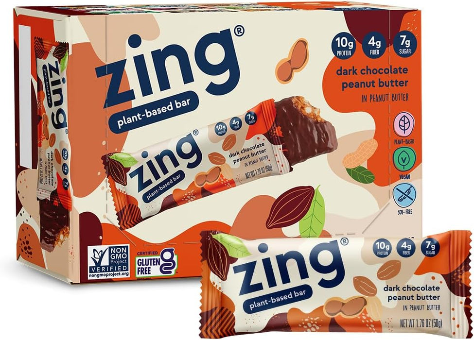 Zing Bar Dk Choc Peanut Butter 6/1.76 OZ