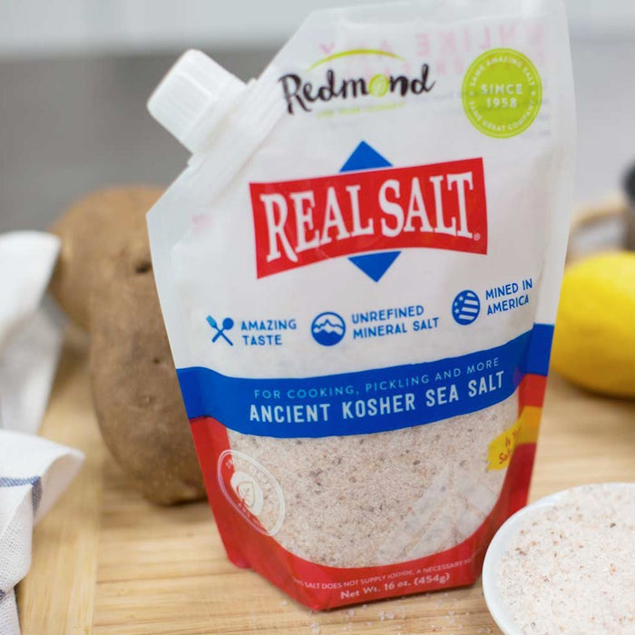 Real Salt  Redmond Gourmet Kosher Sea Salt  16 Oz