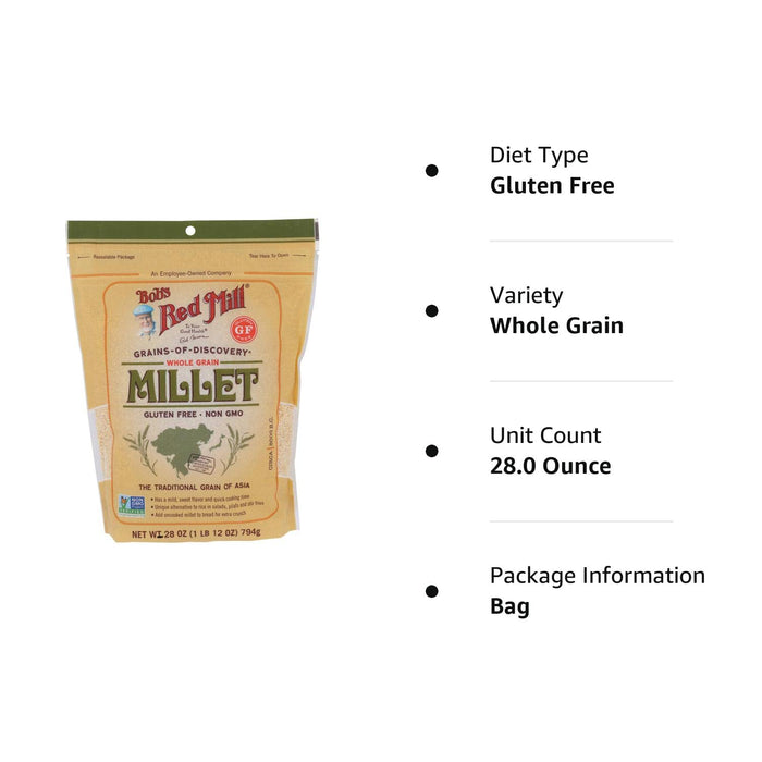 Bob'S Red Mill  Millet Whole Grain Gluten Free   28 Oz