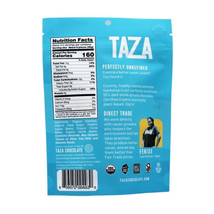 Taza Chocolate  Dark Chocolate Covered Almonds   4.2 Oz