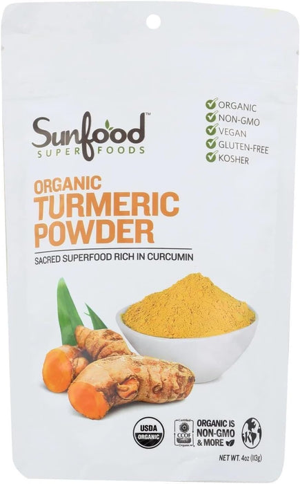 Sunfood Superfoods  Organic Turmeric Powder  1 Each  4 Oz