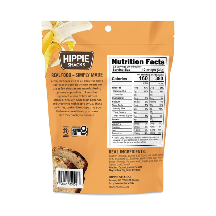 Hippie Snacks  Almond Butter Banana Bread Crisp  2.5 Oz