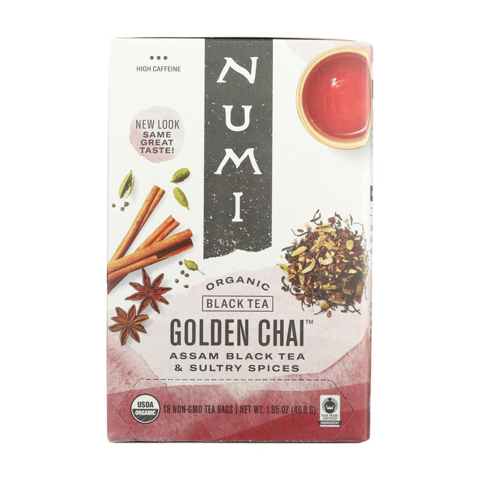 Numi Organic Golden Chai Spiced Assam Black Tea 18 Bag