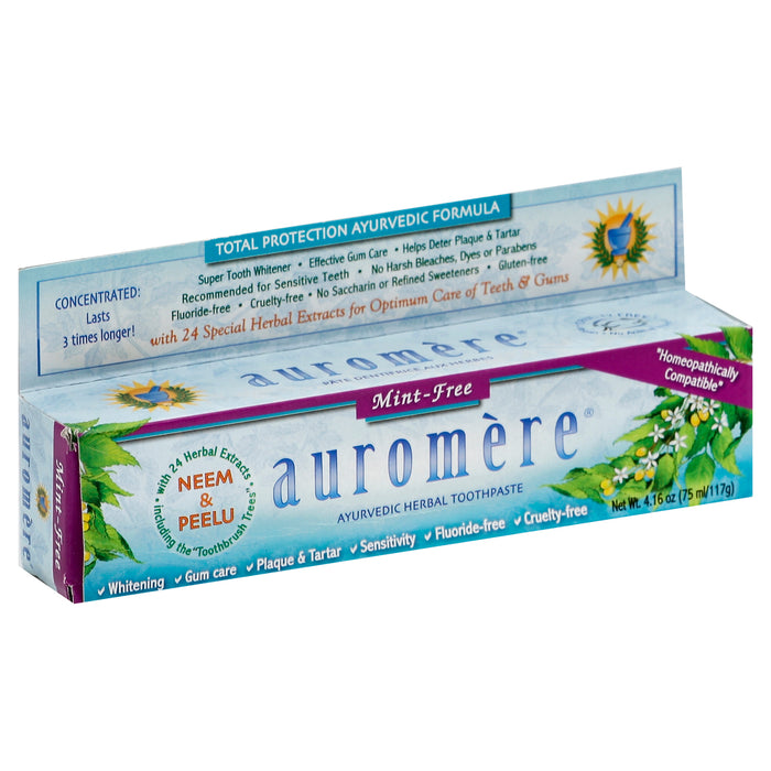 Auromere  Ayurvedic Herbal Toothpaste Mint Free  1 Each  4.16 Oz