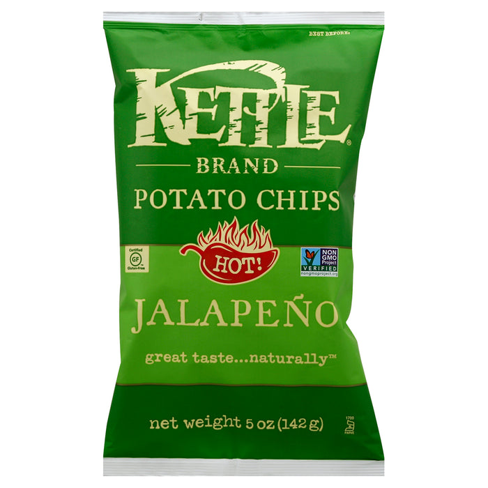 Kettle Brand  Potato Chips Hot Jalapeno  5 Oz