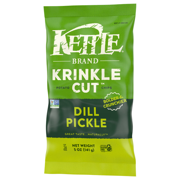 Kettle Brand  Krinkle Cut Potato Chips Dill Pickle  5 Oz