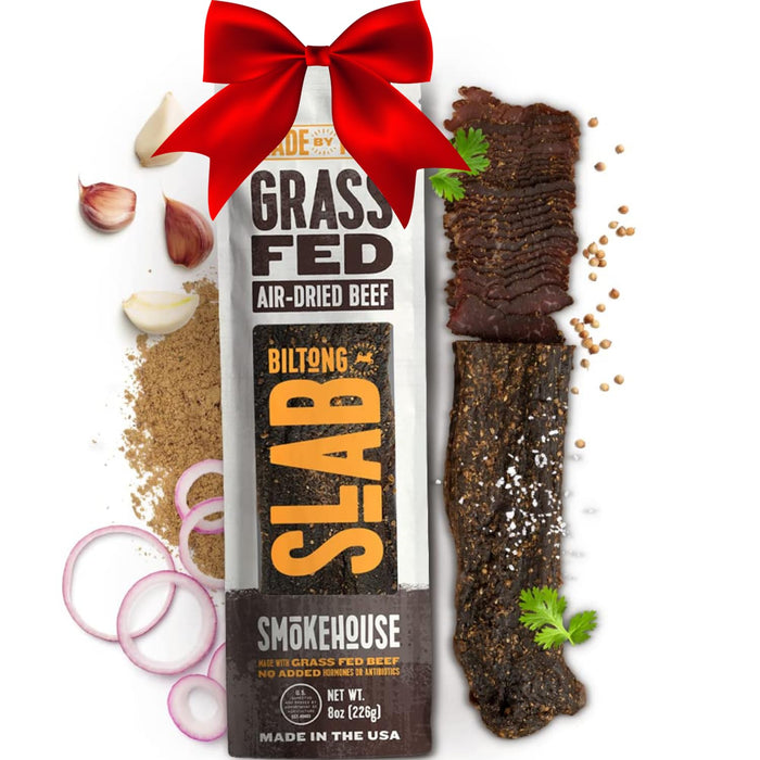 True Smokehouse Biltong Slab - Premium Grass-Fed Beef Jerky Slab 8 oz