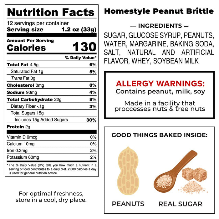 Collin Street Bakery Homestyle Texas DeLuxe Peanut Brittle 14oz