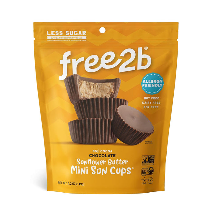 Free 2 B Mini Sun Cups Chocolate With Sunflower Butter 4.2 oz