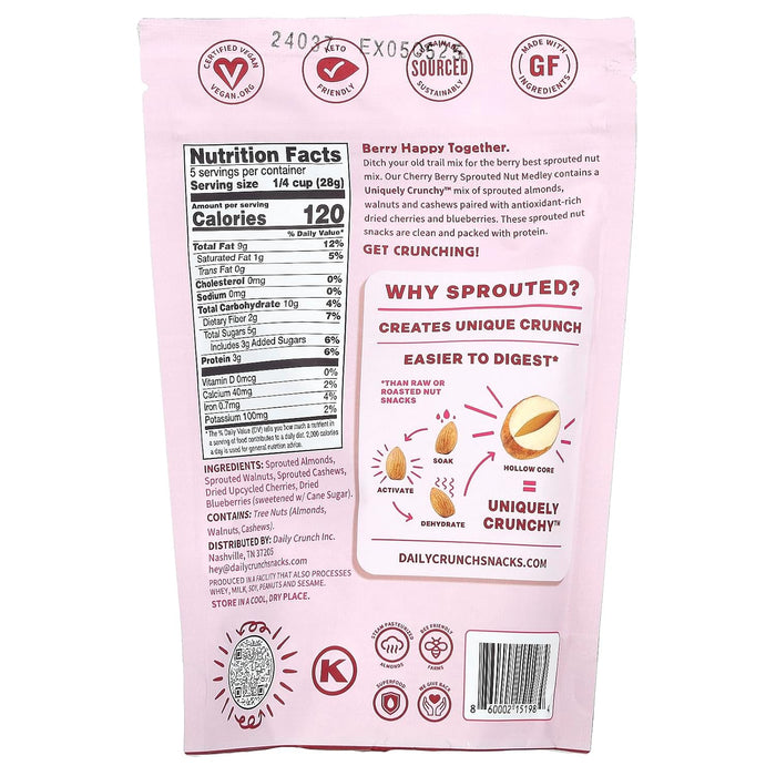 Daily Crunch Sprouted Almond Medley Cherry Berry Pouch 5 oz