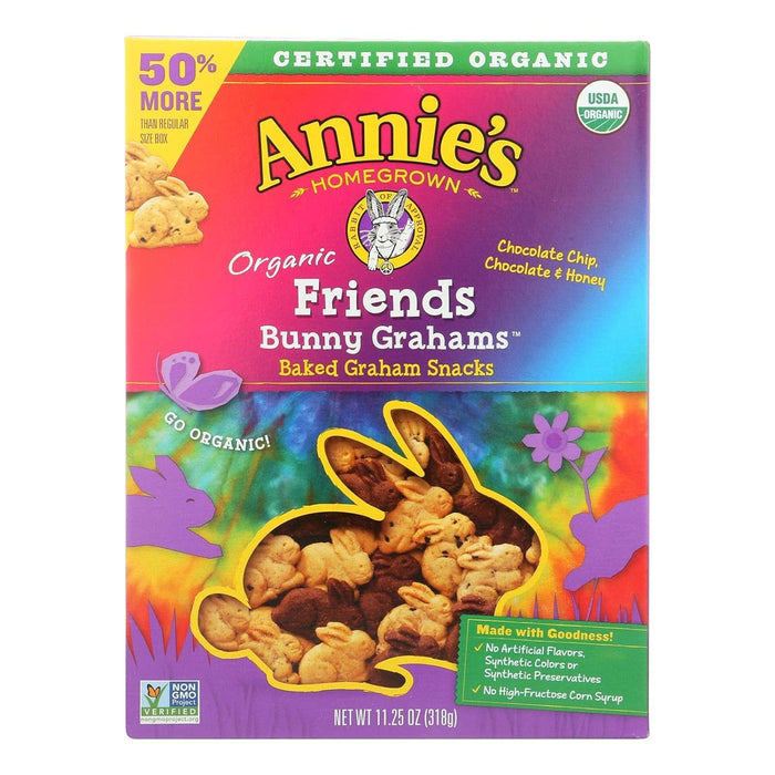 Annie'S Homegrown  Organic Friends Chocolate Chip Honey Bunny Grahams  11.25 Oz