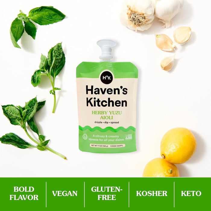 Haven's Kitchen Aioli Sauce Herby Yuzu Aioli Resealable Squeezy 7 OZ