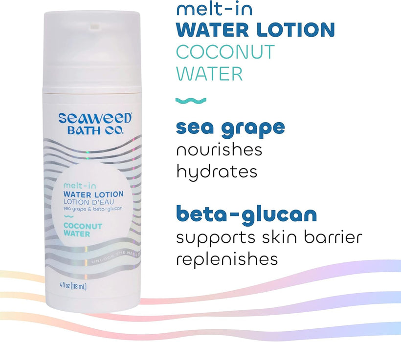 Seaweed Bath Co. Melt-In Water Lotion, Coconut Water Scent 4 OZ