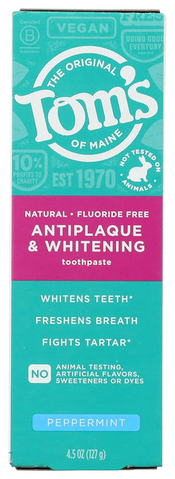 TOMS OF MAINE Whitening Peppermint Toothpaste 4.5 OZ