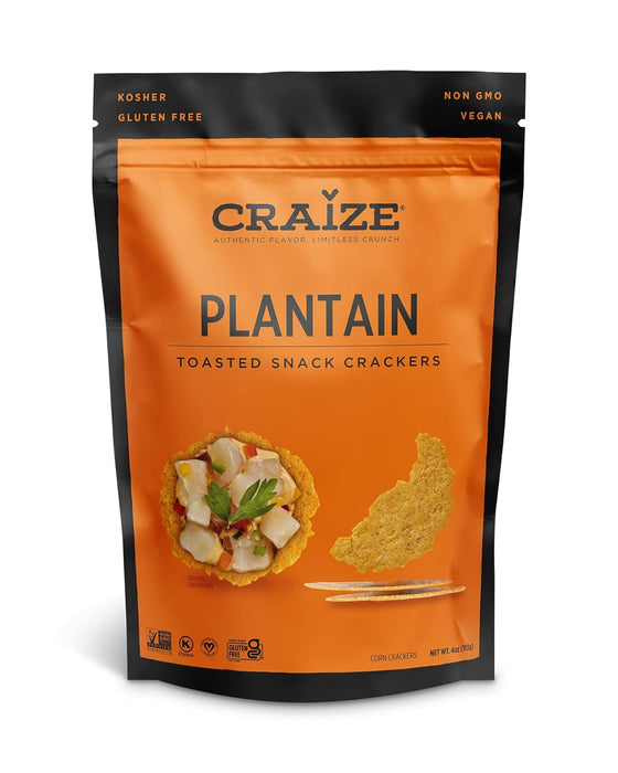 Craize  Toasted Corn Crackers  Plantain  4 Oz