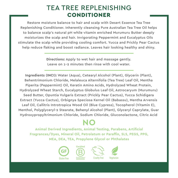 Desert Essence  Tea Tree Replenishing Therapeutic Conditioner  1 Each  12.9 Fl Oz.