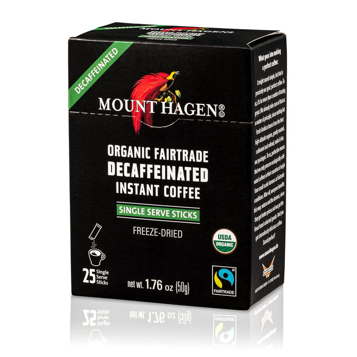 Mount Hagen  Organic Fairtrade Decaffeinated Instant Coffee  Single Serve   1.76 oz