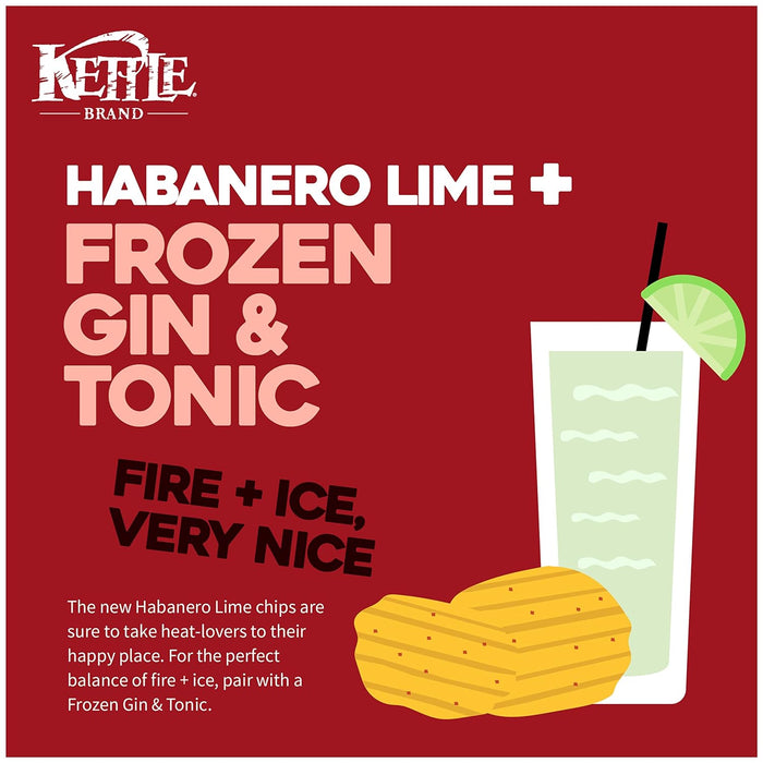 Kettle Brand  Krinkle Cut Potato Chips Habanero Lime  5 Oz