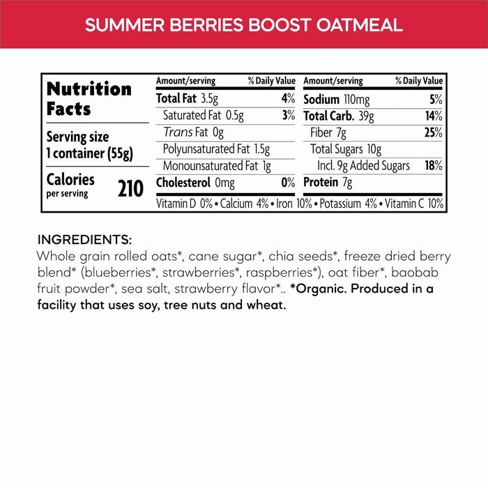 Nature'S Path  Organic Hot Oatmeal Summer Berries Boost   1.94 Oz