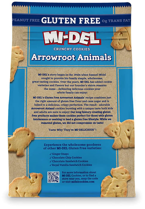 Mi-Del  Gluten Free Arrowroot Animals Crunchy Cookies Box  8 Oz