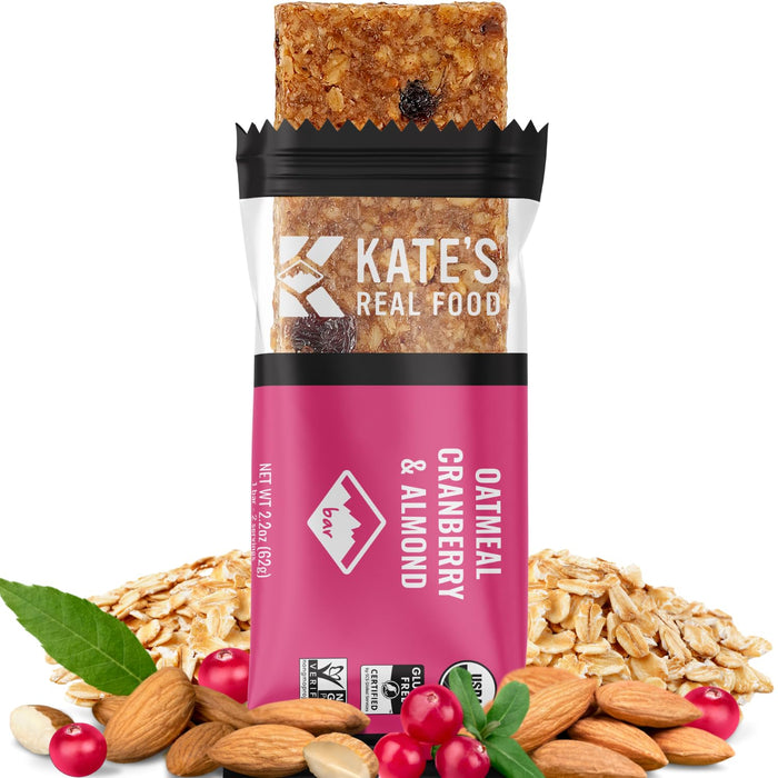 Kate`S Real Food  Organic Bar Cranberry Almond Oatmeal   2.2 Oz