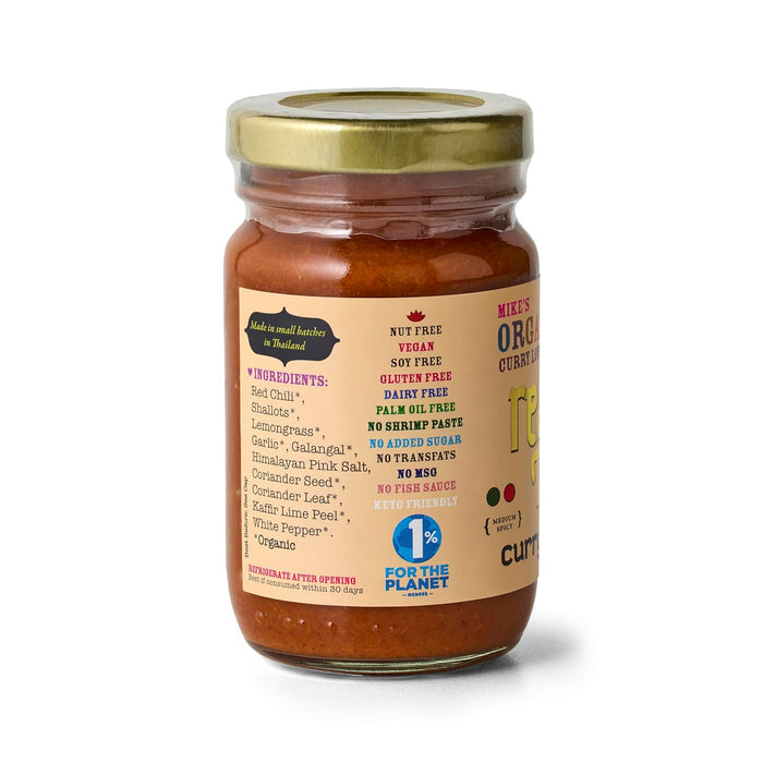 Mike`s Organic Curry Love Curry Paste Red Thai Mild Spicy Glass Jar 4.23 oz