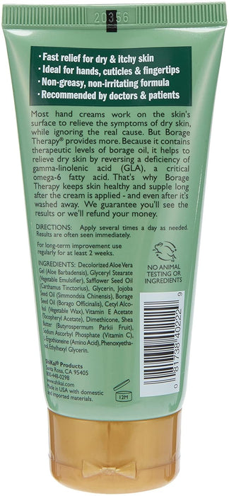 Shikai  Borage Therapy Hand Cream Unscented  1 Each  2.5 Oz