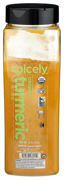 Spicely Organics  Turmeric Club Size Certified Gluten Free  16 Oz