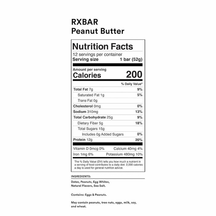 Rxbar  Protein Bar Peanut Butter   1.83 Oz