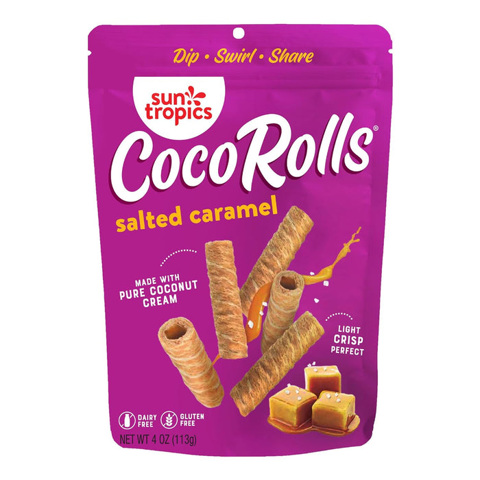 Sun Tropics  Coco Rolls Salted Caramel Rolled Coconut Wafer  4 Oz