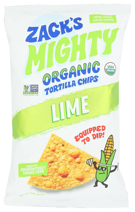 Zack`S Mighty  Lime Organic Tortilla Chips  9 Oz