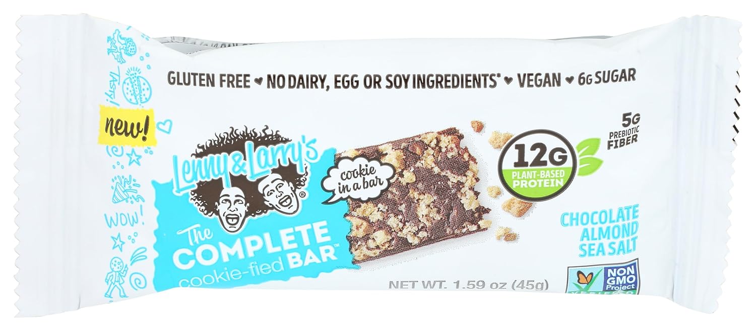 Lenny Larry'S The Complete Cookie Field Bar Chocolate Almond Sea Salt 1.59 Oz