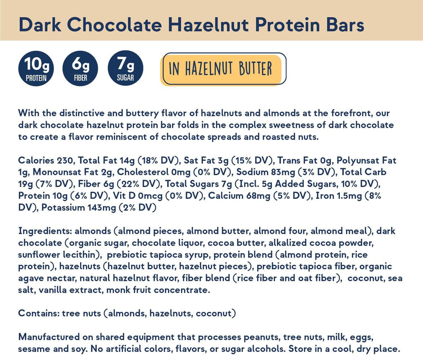 Zing Bar Nutrition Bar Dark Chocolate Hazelnut 1.76 Oz