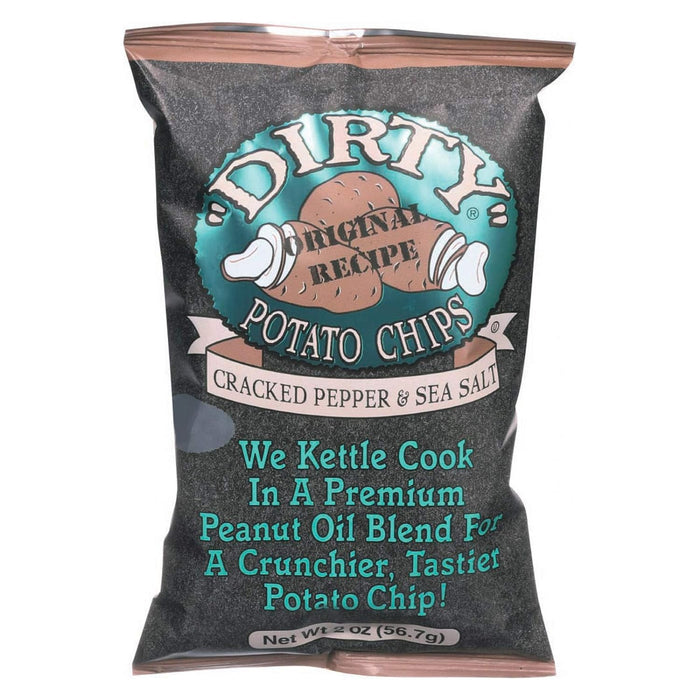 Dirty Potato Chips   Cracked Pepper And Salt Potato Chips  2 Oz