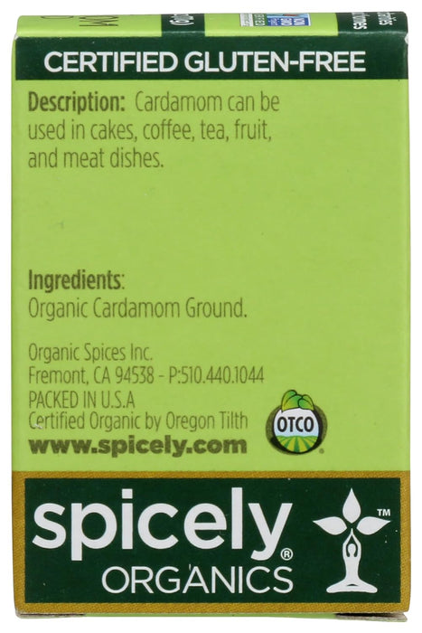 Spicely Organics  Organic Cardamom Ground  .4 Oz