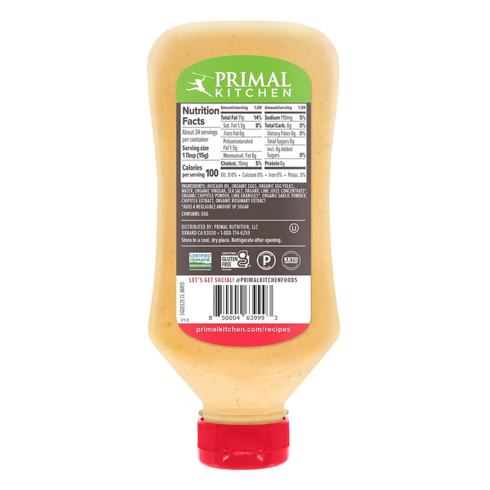 Primal Kitchen Mayonnaise Chipotle Lime Avocado Oil 17 oz