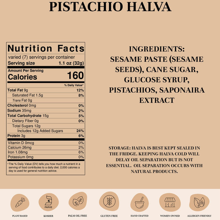 Seed Mill Halva Pistachio 8 oz