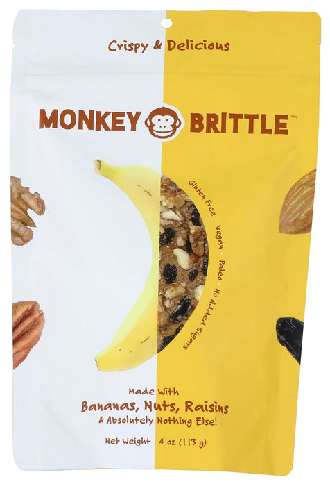 Monkey Brittle, Banana Crisps 4 Ounce