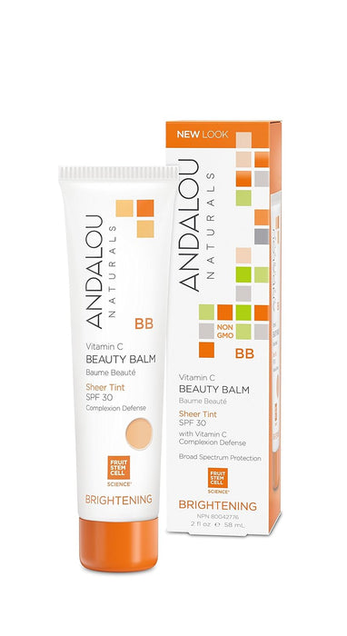 Andalou Naturals Beauty Balm All In One Sheer Tint Spf 30 Brightening 2 Oz