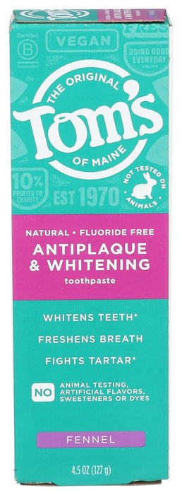 Toms of Maine Whitening Fennel Toothpaste 4.5 OZ