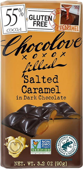 Chocolove  Dark Chocolate Bar Salted Caramel   3.2 Oz