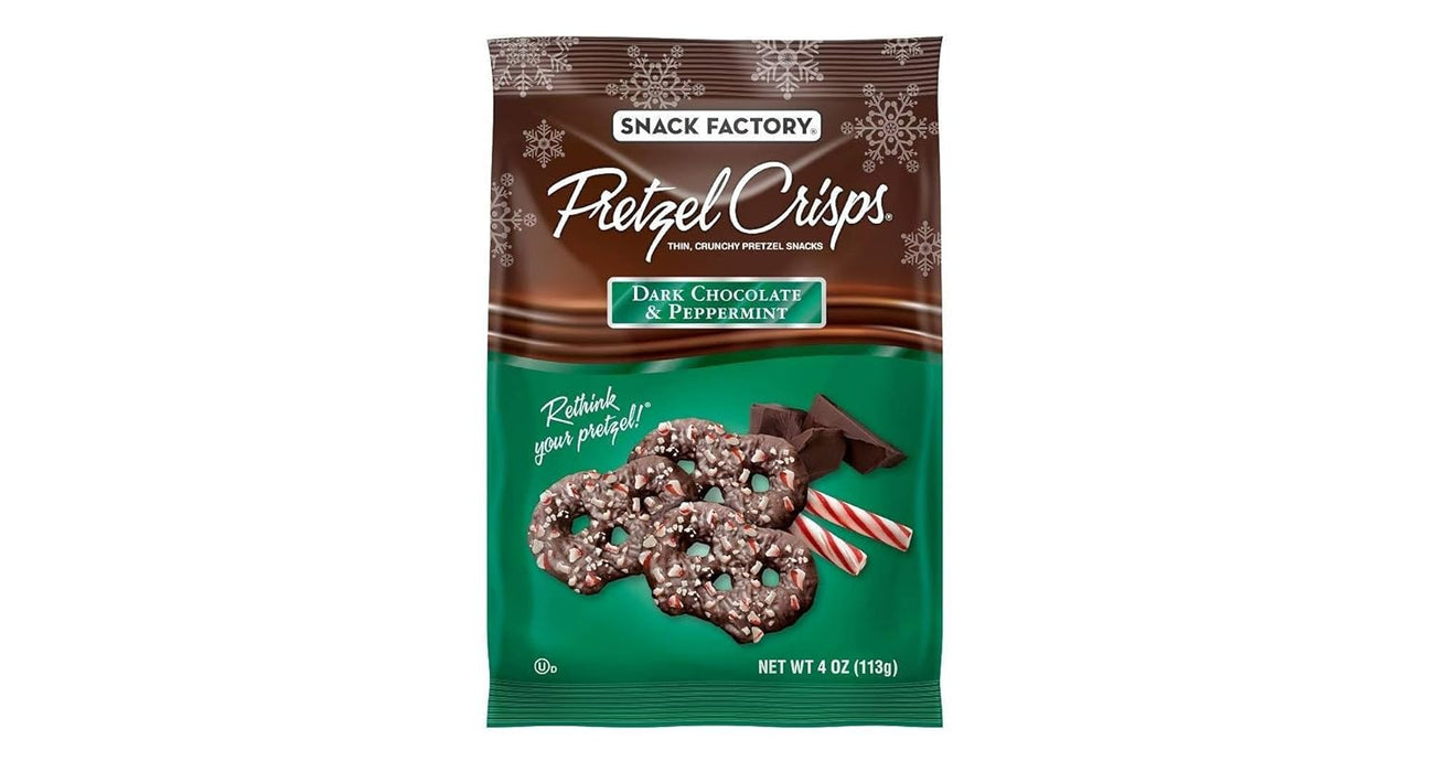 Snack Factory  Pretzel Crisps  Dark Chocolate And Peppermint  4 Oz