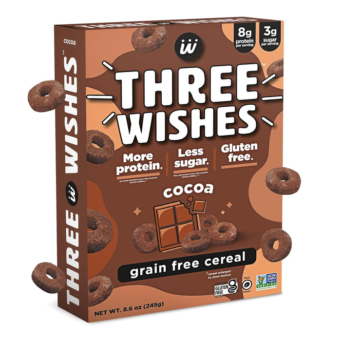 Three Wishes  Cereal Cocoa Chocolate Gluten Free Box   8.6 Oz