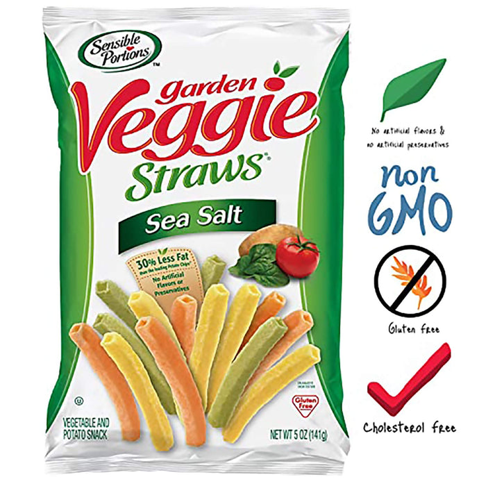 Sensible Portions  Garden Veggie Straws Sea Salt  5 Oz