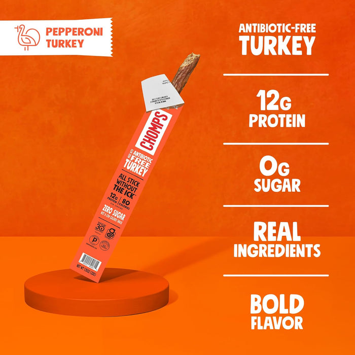 Chomps Pepperoni Seasoned Turkey Stick Mild 1.15 oz