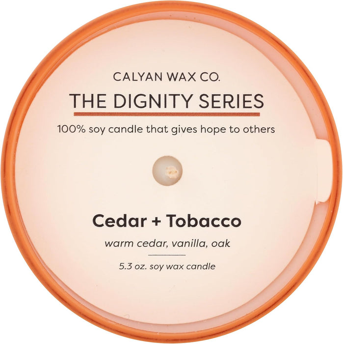 Calyan Wax Co  Cedar + Tobacco Soy Candle    5.3 Oz