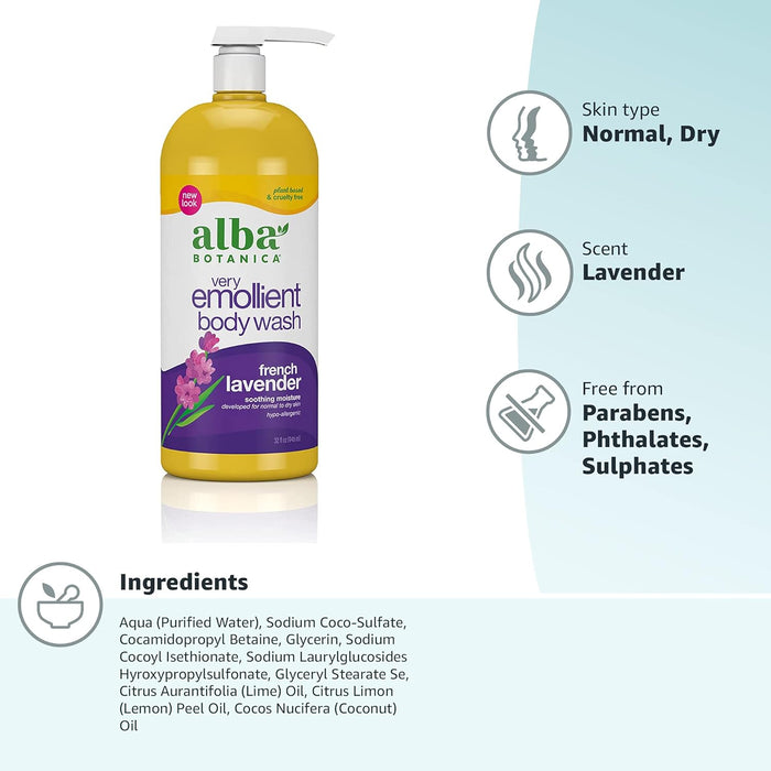 Alba Botanica Very Emollient French Lavender Body Wash 1 Each 32 Oz