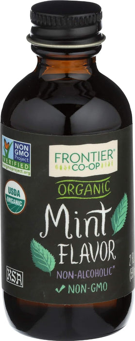 Frontier Nat Prod Co-Op  Organic Mint Flavor Alcohol Free  1 Each  2 Oz