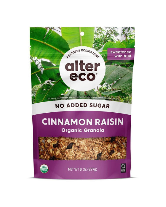 Alter Eco  Organic No Sugar Added Granola Cinnamon Raisin   8 Oz